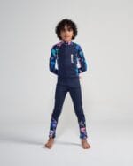 ⁦بدلة سباحة كاملة للأطفال - باللون الكحلي مع نقشة قنديل البحر⁩ - الصورة ⁦7⁩