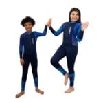 ⁦بدلة سباحة كاملة للأطفال -باللون الكحلي  مع نقشة البابلز الأزرق⁩ - الصورة ⁦4⁩