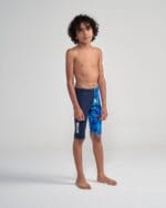 ⁦شورت سباحة أولادي - باللون الكحلي مع نقشة الحجر الازرق⁩ - الصورة ⁦4⁩