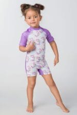 ⁦مايوه أطفال يونيكورن بكم قصير بناتي⁩ - الصورة ⁦2⁩