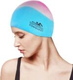 ⁦بونيه سباحة كلاسيكي من السيليكون للأطفال ملون⁩ - الصورة ⁦2⁩