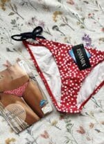 بكيني سفلي حريمي كلاسيك بنقشة "Polka Dot" - أربطة جانبية قابلة للتحكم مستورد