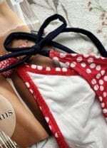 ⁦بكيني سفلي حريمي كلاسيك بنقشة "Polka Dot" - أربطة جانبية قابلة للتحكم مستورد⁩ - الصورة ⁦3⁩