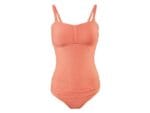 ​بدلة سباحة نسائية قطعة واحدة بلون مرجاني خوخي (مستورد) - تصميم داعم ورافع