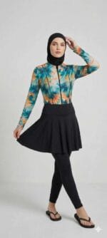 مايوه محجبات (بوركيني) 4 قطع - تصميم Tie-dye  عصري بخامة سريعة الجفاف من MAUI