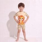 مايوه أولادي قطعتين مبطن - طقم سباحة ناعم للأطفال بنقشة Lion King | MAUI