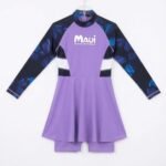 مايوه فستان بناتي كم شورت من MAUI - بتصميم فراشات زرقاء